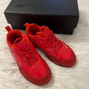 Reebok X Cardi B Club C Toddler Sneaker Size 10 Double Red